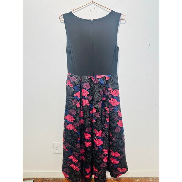 HUTCH Black Purple Floral Lace Skirt V-Neck Plunging High-Low Dress Size 4 - Picture 8 of 14
